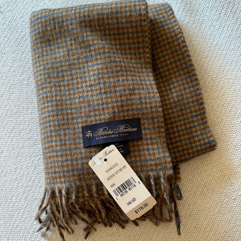 Brooks Brothers 100% Lambswool Scarf NWT